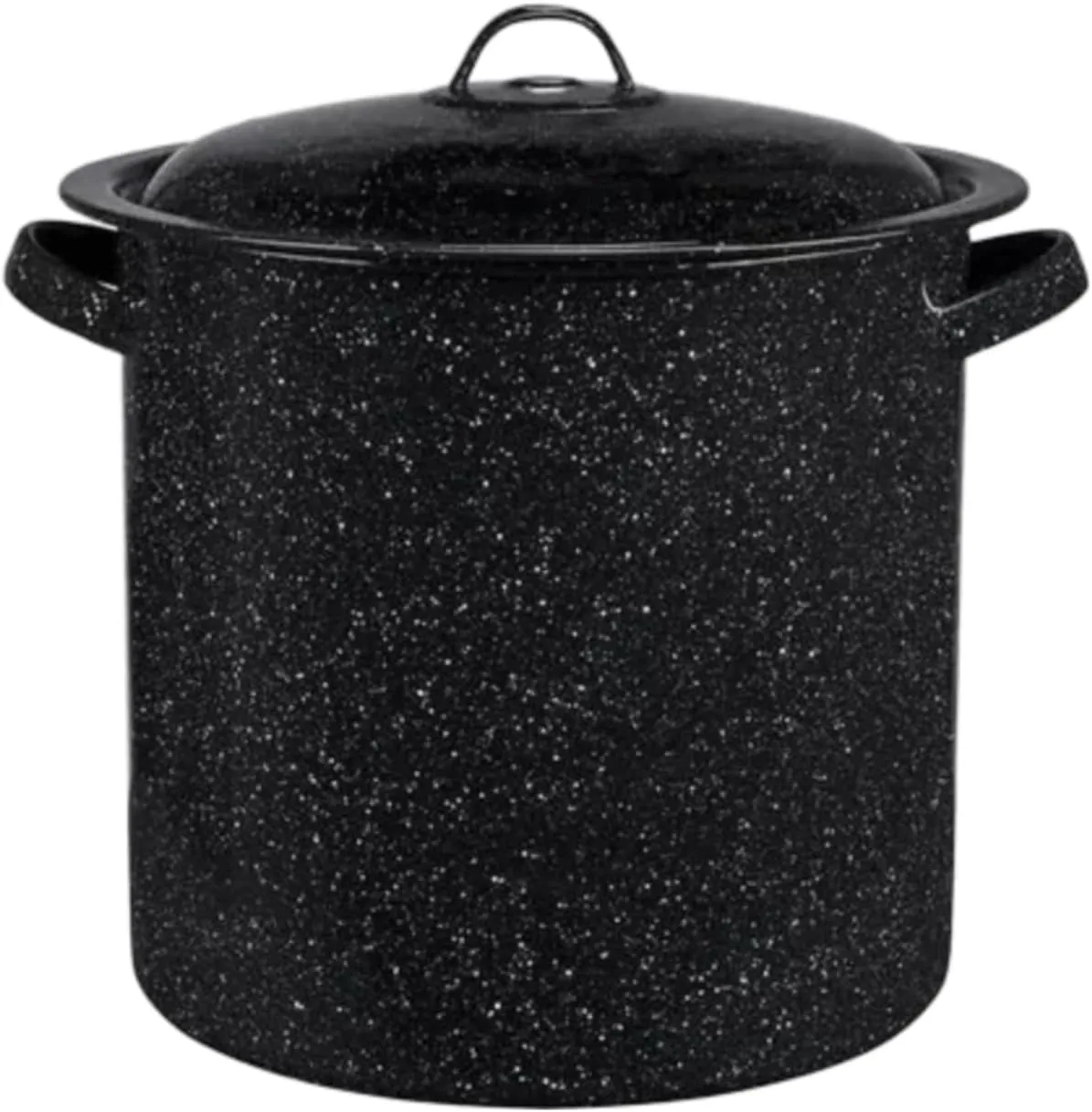 Granite Ware Water Bath Canner with Collapsible Jar Rack, 8 Quarts - Durable Enamel Steel Pot for Efficient Canning & Cooking, Non-Stick Surface - Safe for Gas & Electric Stovetops (Speckled Black)