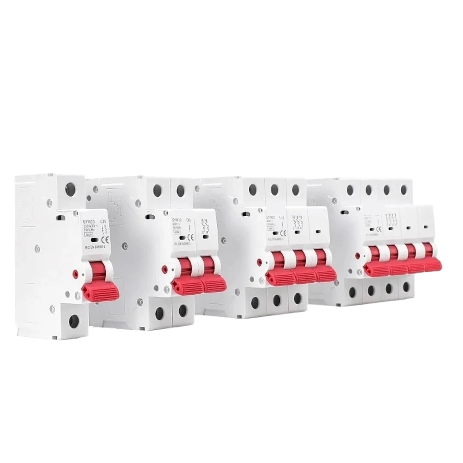 GYM10 4Pole Mini Circuit Breaker 6A-63A Din Rail MCB with ON Off Indiactor CE CB Approved 6KA MCB(50A)