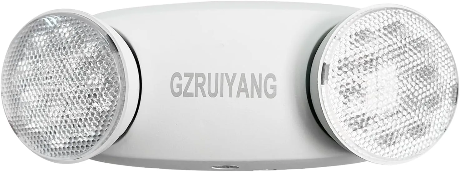 GZRUIYANG Emergency Lights with Battery Backup, 1 Pack Emergency Light, LED Commercial Emergency Lights, UL Listed, AC 120/277V, Hardwired Emergency Exit Light Fixtures for Business - (White)