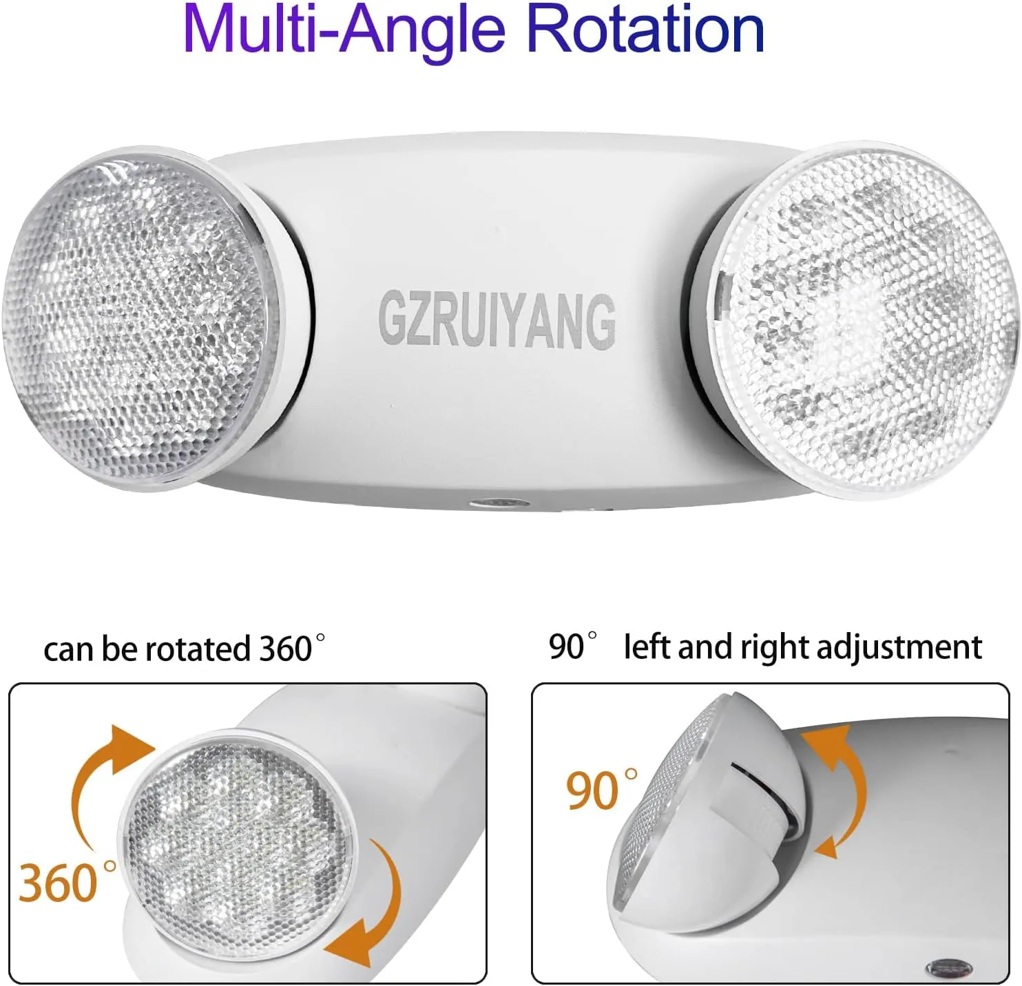 GZRUIYANG Emergency Lights with Battery Backup, 1 Pack Emergency Light, LED Commercial Emergency Lights, UL Listed, AC 120/277V, Hardwired Emergency Exit Light Fixtures for Business - (White)