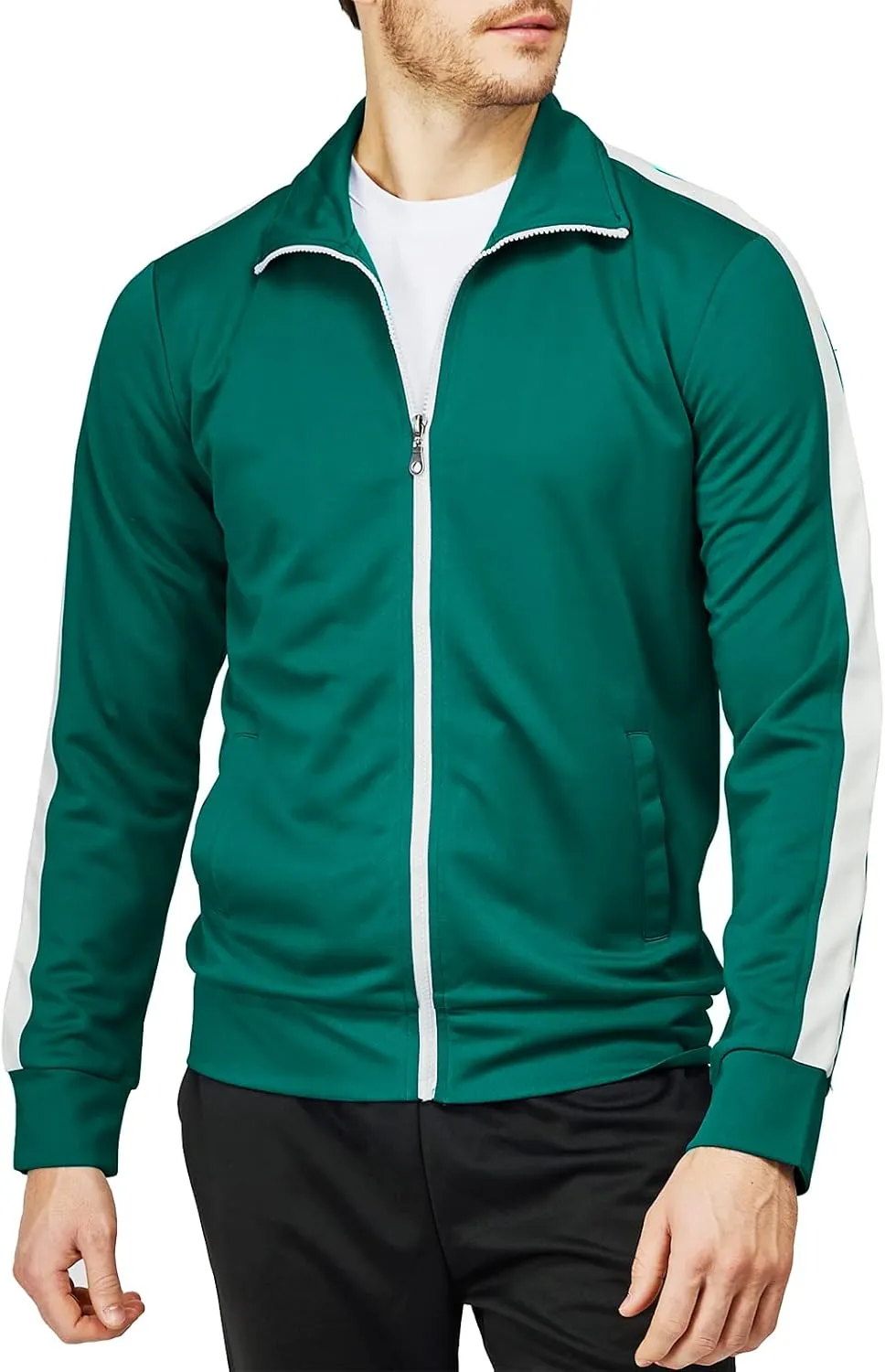 H2H Mens Active Slim Fit Track Lightweight Jacket Zip-up Long Sleeve