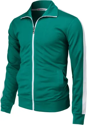 H2H Mens Active Slim Fit Track Lightweight Jacket Zip-up Long Sleeve