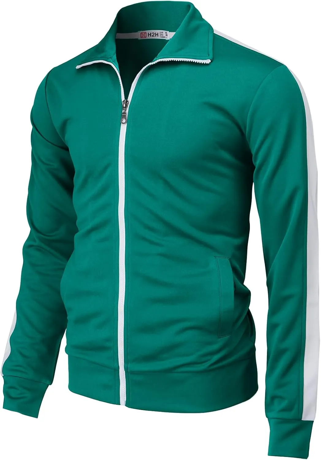 H2H Mens Active Slim Fit Track Lightweight Jacket Zip-up Long Sleeve