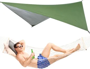 Hammock Rain Fly - Portable Camping Tarp with Waterproof Coating | Compact Shelter Cover, Foldable Tent Shade for Outdoor Hiking, Backpacking Trips, or Wilderness Exploration