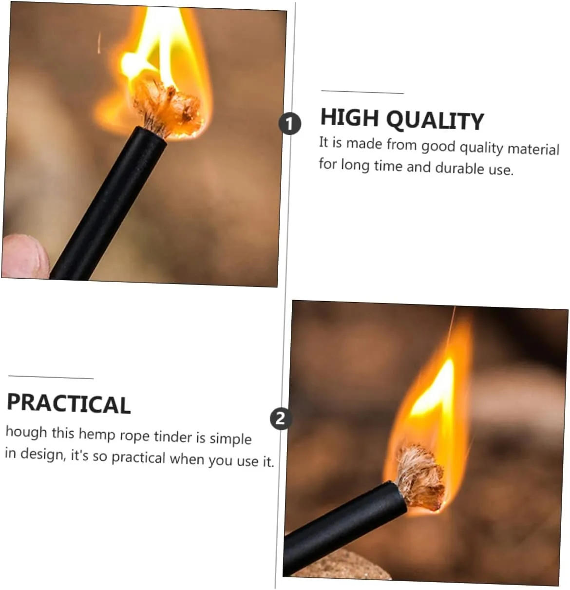 HANABASS para Portable Emergency Camping Lanterns Battery Powered Ferrocerium Matches Rope Gear Starters Rod Fire