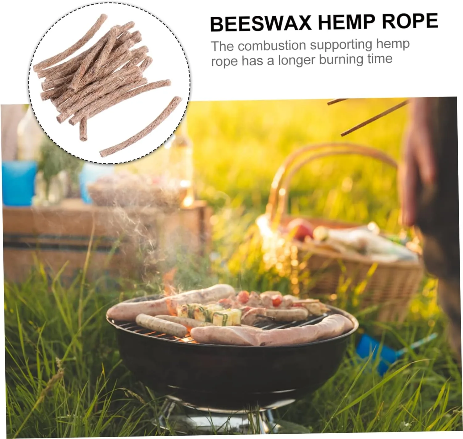 HANABASS Picnic Barbecue Rope Camping Stove Fire Logs Emergency Waterproof Lighter Fire Starting Rope Backing