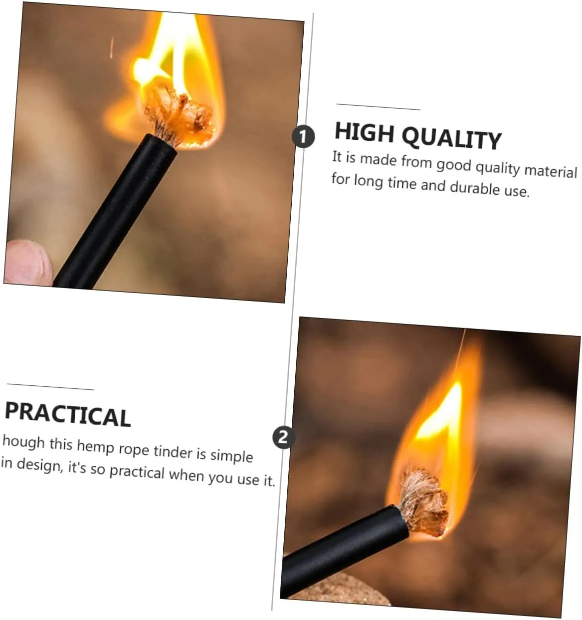 HANABASS Tin Cord Fire Charcoal Bellows Plugs Matches Solar Emergency Cool Kit Starter Torch Uberleben Wick