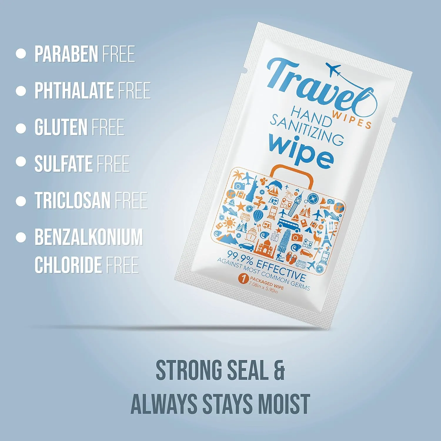 HAND SANITIZING Individually Packed Premium Hand Sanitizing Wipes for Travel, Home, Office, School, etc. with Moisturizer - Manufactured in USA (Fragrance-Free 30ct Box)