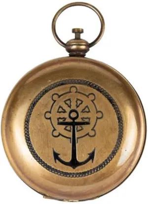 Handmade Pocket Compass Voyager's Push Button Anchor Engarved Compass Navigational Tool for Camping & Hiking, Standard, Same As Picture