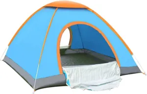 Happyyami Double Person Quick-Open Automatic Folding Tent Beach Camping for 2 Adults Glass Fiber Pole Lightweight Compact Two-Door Ventilation Family Outdoor Adventure Random Color