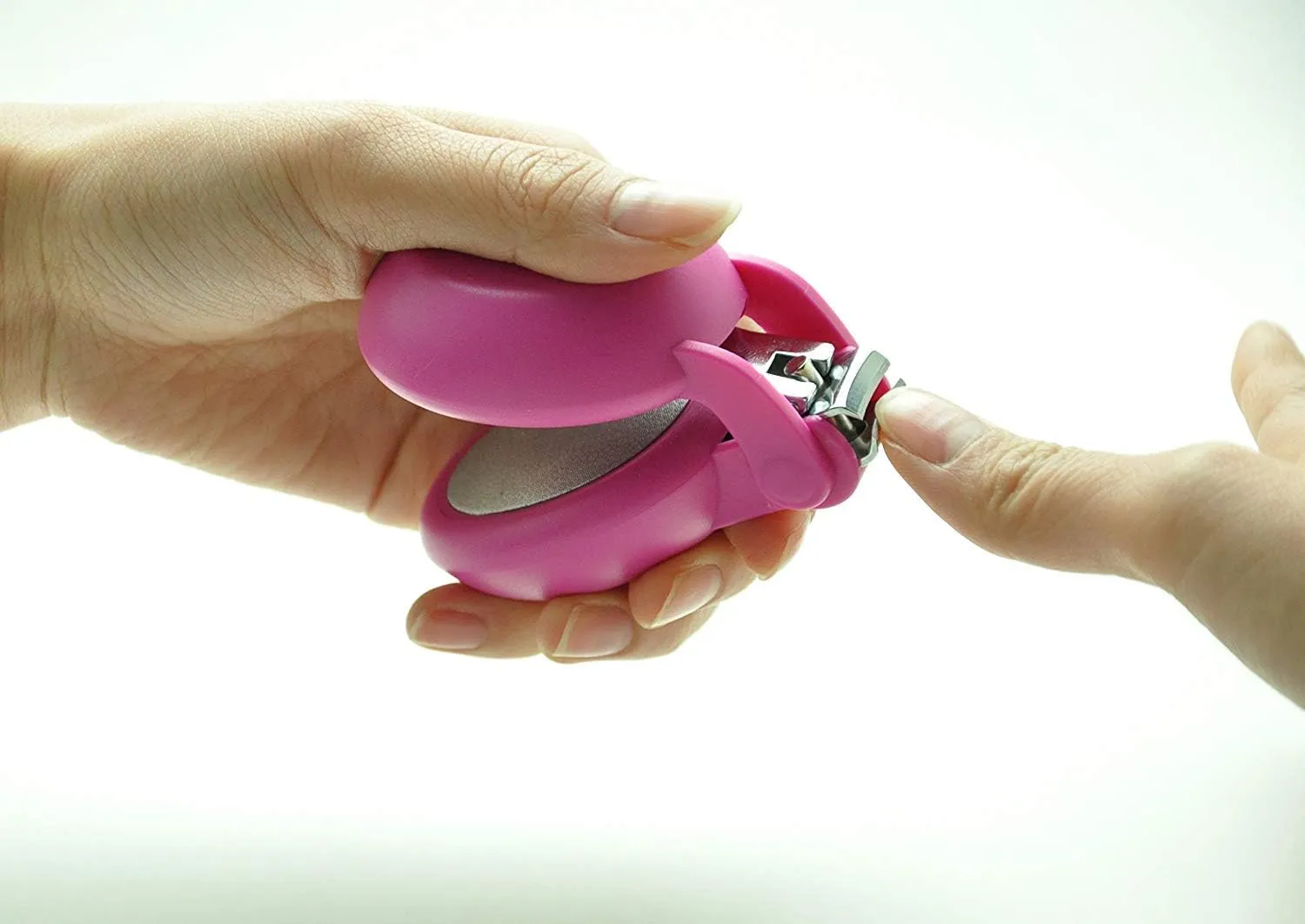 HARAC Special Needs Nail Clippers for Arthritic Hands, Senior and Kids, Adapted Nail Clipper for Fingernail and Thick Toenail, Made in Japan (Pink)