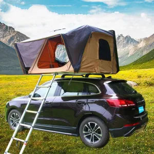 Hard Shell Rooftop Tent SUV Tent, Double Layer 3 People, with Storage Bag, Ladder, Outdoor Easy Setup Tent, Suitable for Camping and Hiking