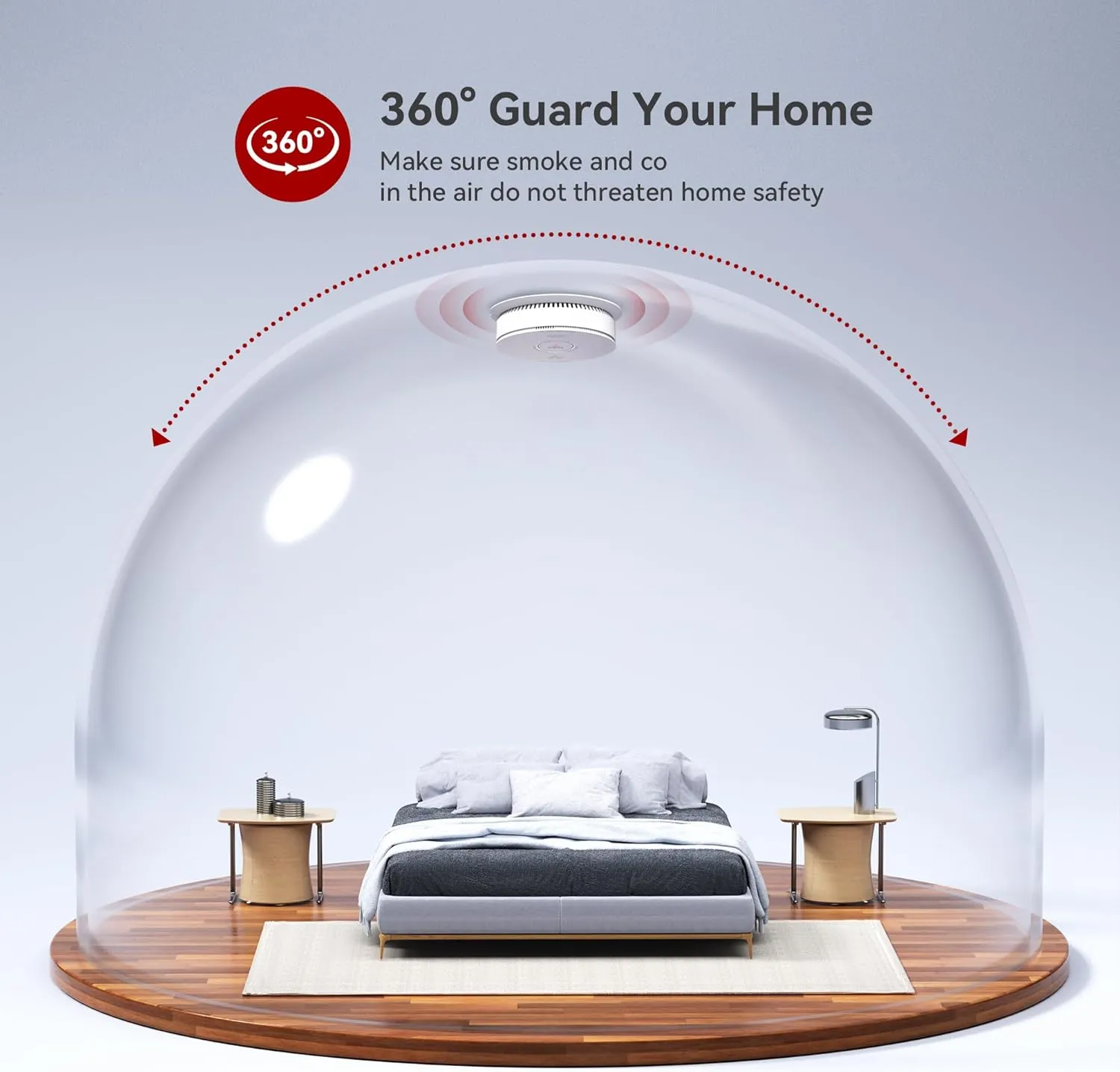Hardwired Interconnected Smoke and Carbon Monoxide Detector Combo, 2 in 1 Smoke and CO Detector with Replaceable Batteries Back Up, AC Smoke and CO Alarm, Voice Alert, Self-Check, 1 Pack