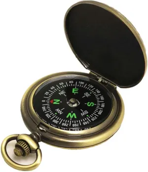 HBJWOV Retro Compass, Portable Flip-Openeg Vintage Compass, Luminous Compass for Outdoor Travel Camping Riding Hiking