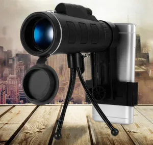 HD 40x60 Monocular Telescope with Night Vision & Tripod – Phone Adapter & Compass for Outdoor Adventures