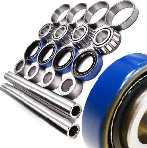 HD Switch 2 Kits 13x5-6 Improved Front Wheel Bearing Rebuild Kit & Axle Sleeve for Scag 43581 482621 482622 43584 - Hard 304 Stainless Steel Axle & Upgraded Spring-Loaded Seals