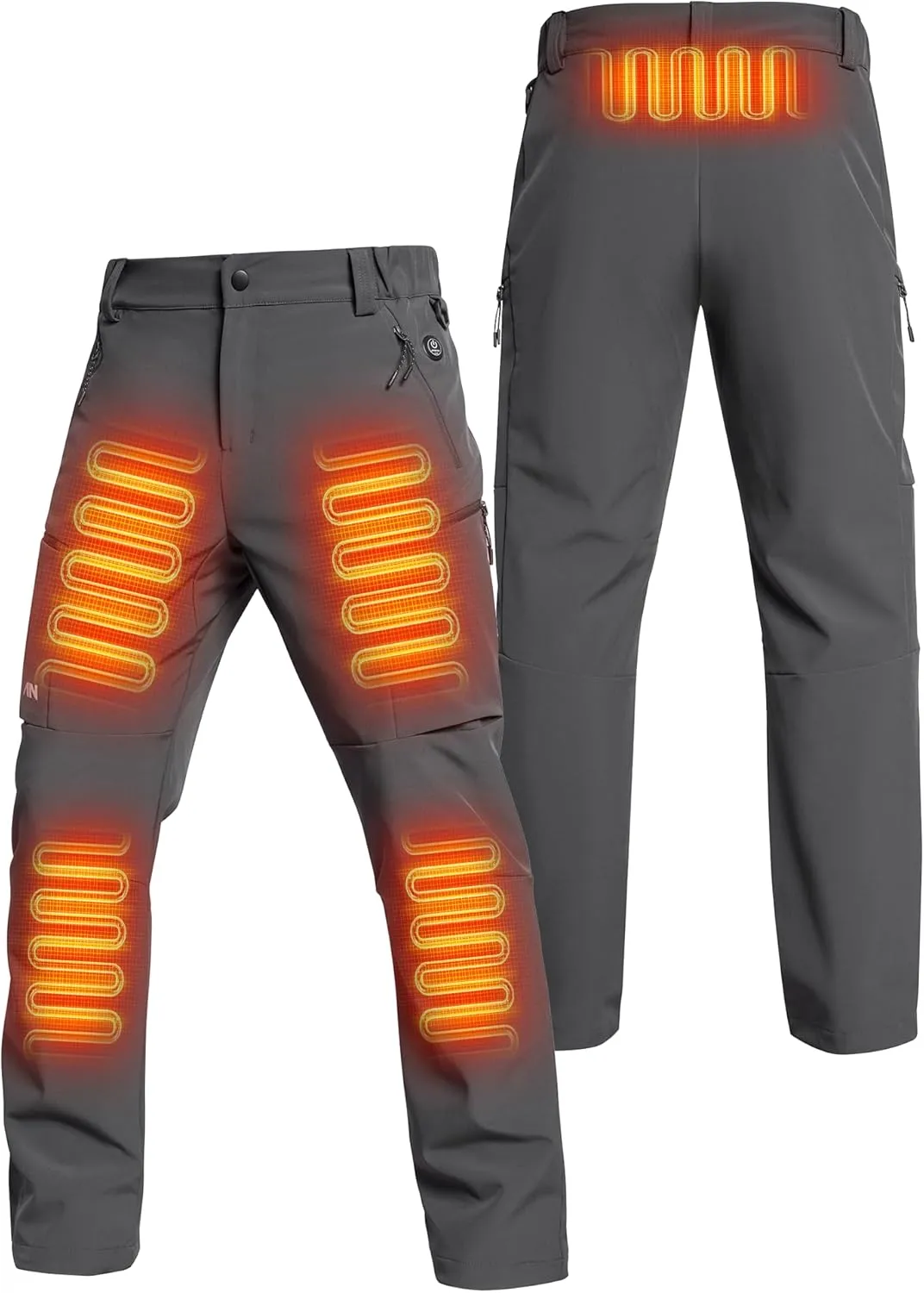 Heated Pants for Men, with 12V/20000mAh Battery, 5-Zone Heating Softshell Outdoor Trousers Hiking Pants