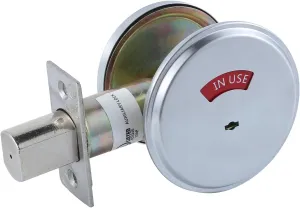 Heavy Duty Privacy Deadbolt Cylinder with Occupancy Indicator for Commercial Use in Satin Chrome Finish, Left and Right Handed, GRD2-Deadbolt-1P