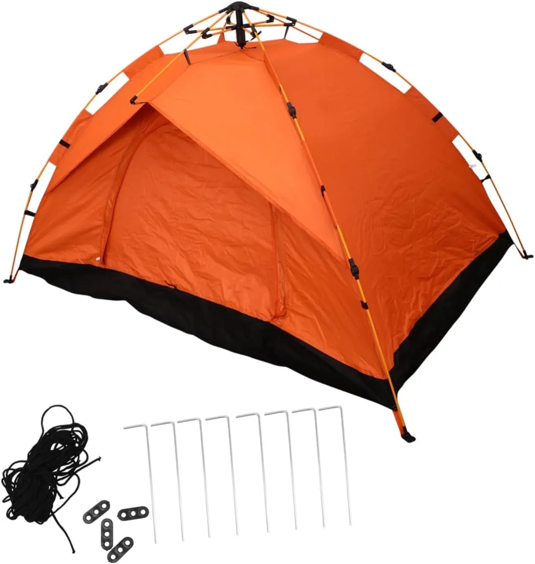 HEMOTON 1Pc Automatic Foldable Oxford Cloth Tent Quick Opening Outdoor Tent for Travel Camping Orange Lightweight Rod Breathable Design with