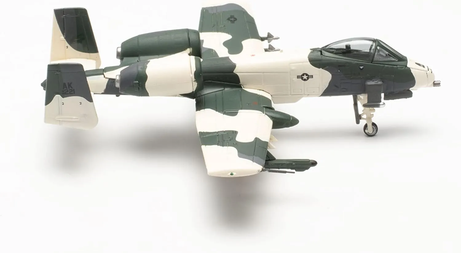 Herpa Military Model Airplane, U.S. Air Force Fairchild A-10A Thunderbolt II - Eielsen Air Base, “Exercise Cool Snow Hog”, Scale 1:200 - Collectible Airplane Model, Army Aircraft Made of Metal