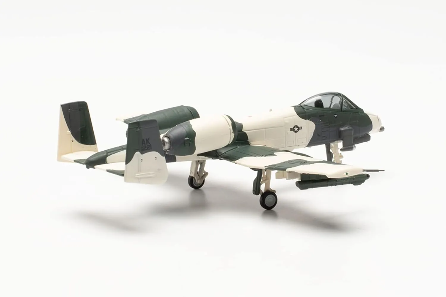 Herpa Military Model Airplane, U.S. Air Force Fairchild A-10A Thunderbolt II - Eielsen Air Base, “Exercise Cool Snow Hog”, Scale 1:200 - Collectible Airplane Model, Army Aircraft Made of Metal
