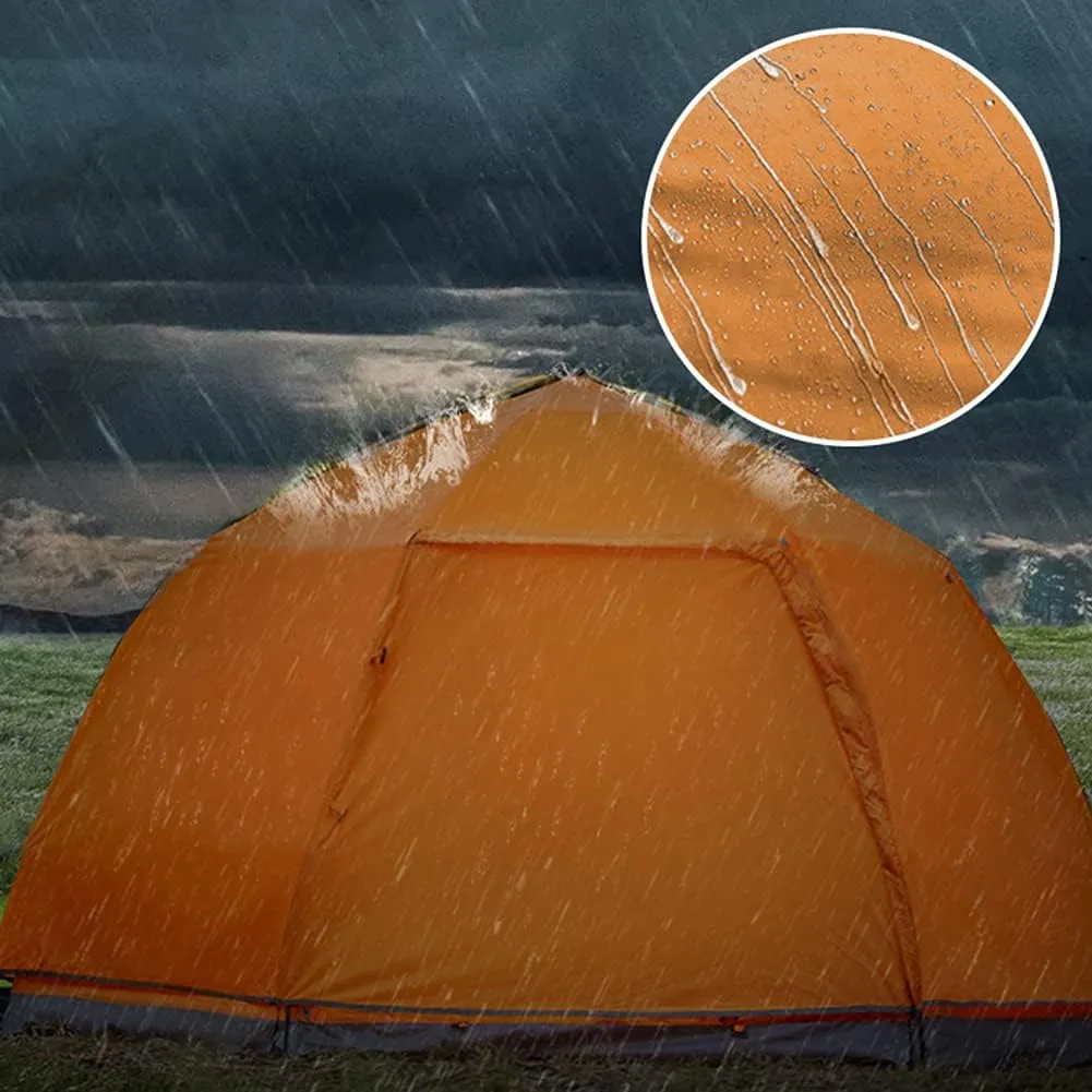 Hexagonal Tent Automatic Opening Pop Up Tent Outdoor Camping Tent Double Layer Portable Lightweight Backpack Tent Perfect for Camping (Blue 3~5 Person) (Orange 3~5 Person)