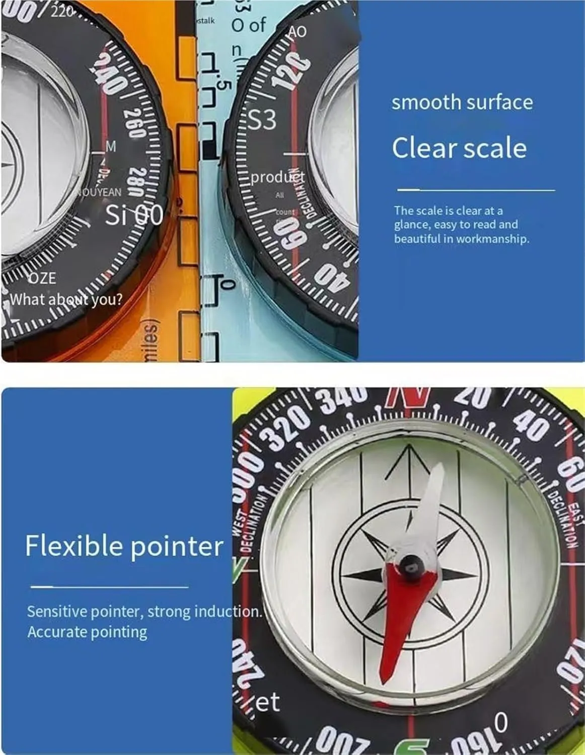 High Precision Outdoor Compass - Scale Compass for Mapping & Camping Adventures(Green)