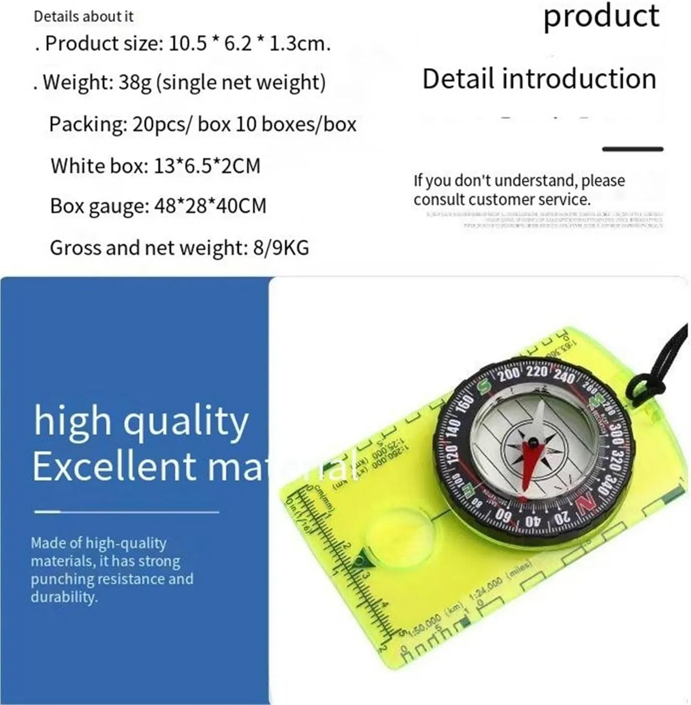 High Precision Outdoor Compass - Scale Compass for Mapping & Camping Adventures(Green)