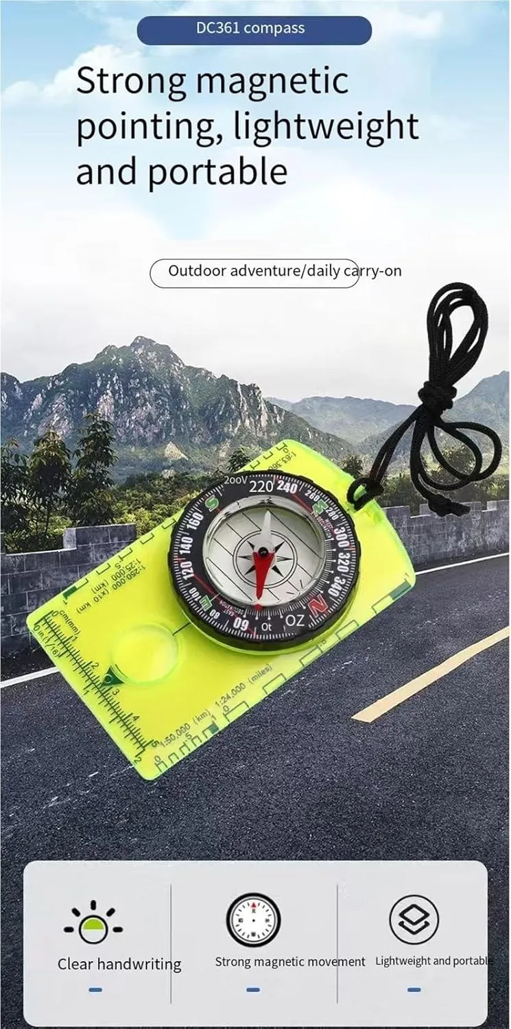 High Precision Outdoor Compass - Scale Compass for Mapping & Camping Adventures(Green)