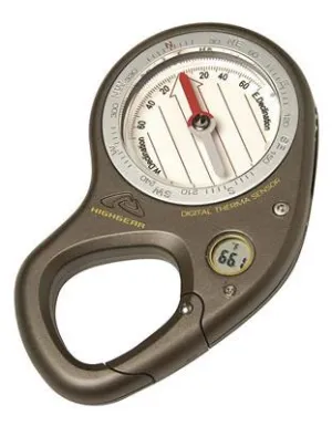 Highgear Trail Pilot - Compass & Thermometer - Freeze Resistant - Carabiner Clip