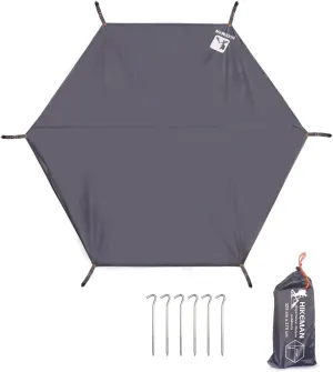 HIKEMAN Hexagonal Tent Footprint,1-4 Person Ultralight Waterproof Tent Tarp Ground Sheet Mat with 6 Tent Stakes for Camping Hiking Picnic Backpacking