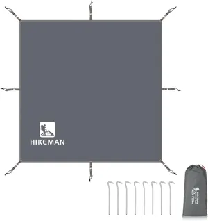 HIKEMAN Waterproof Tent Footprint Camping Tarp - Ultralight Tent Floor Saver,Multifunctional Tents Ground Sheet Mat with 4 Tent Stakes for Camping,Picnic,Hiking,Backpacking,Hammock,Beach