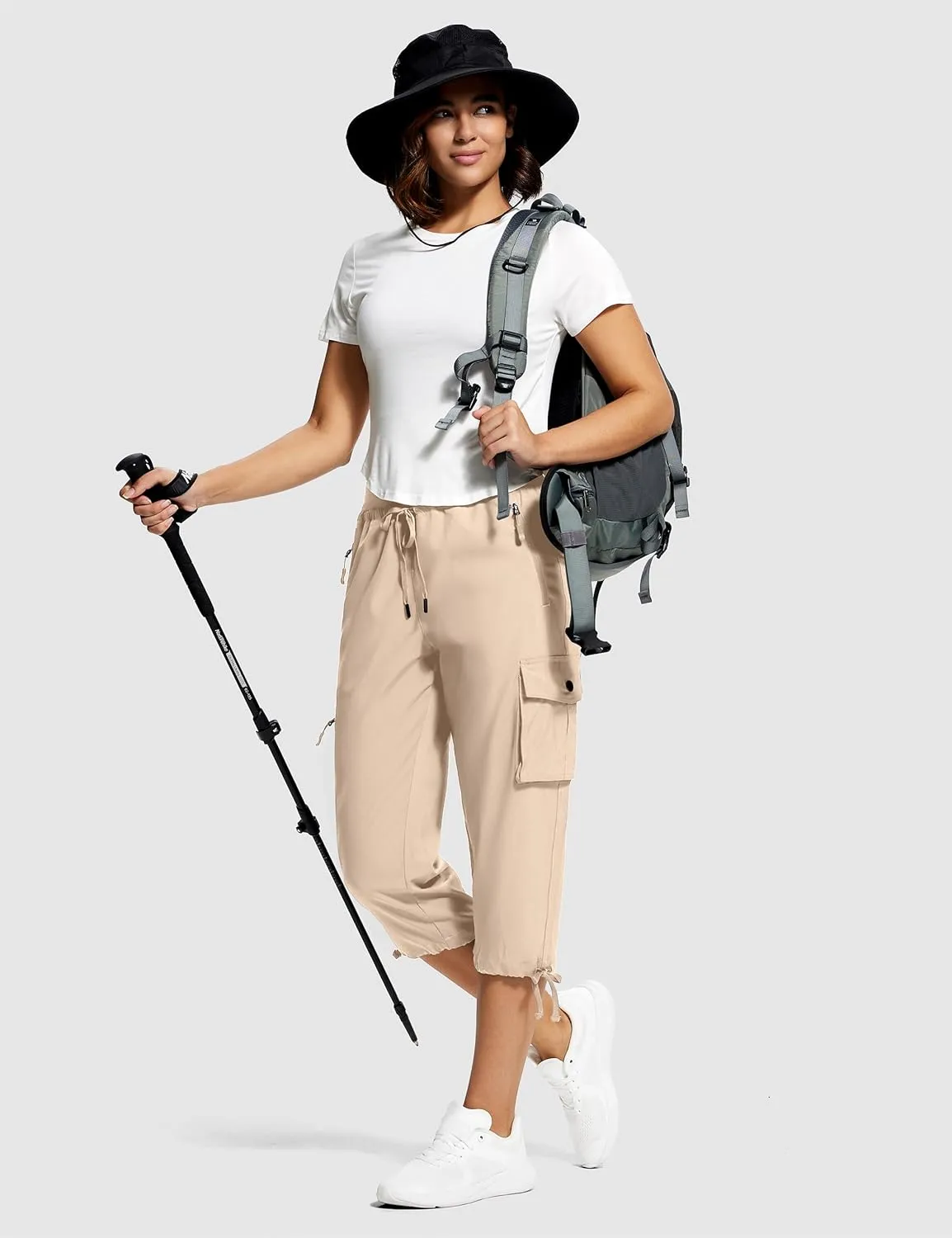 Hiking Capris for Women with Pockets Lightweight Quick Dry Cargo Capri Travel Pants Women Casual Women's Capris