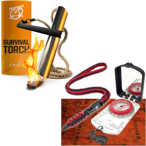 Hiking Compass and Fire Starter (Small) Bundle