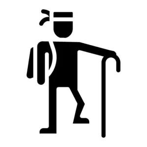 Hiking Glyph Icon