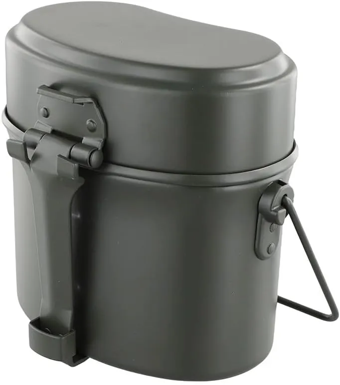 Hiking Survival Lunch Boxes Pot/Bowl Green Aluminum Camping Mess Kit for Outdoor Adventures