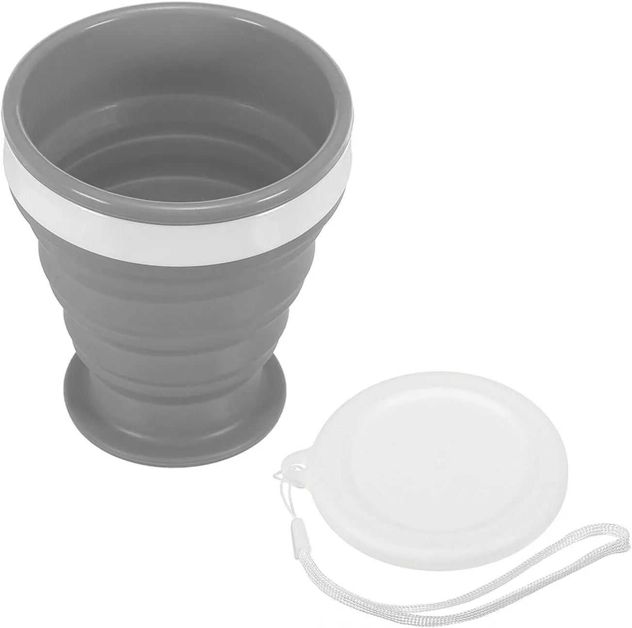 Home and Garden Parts Collapsible Water Bottle 200mL Travel Folding Cup for Camping Gray #CN/251024/15072