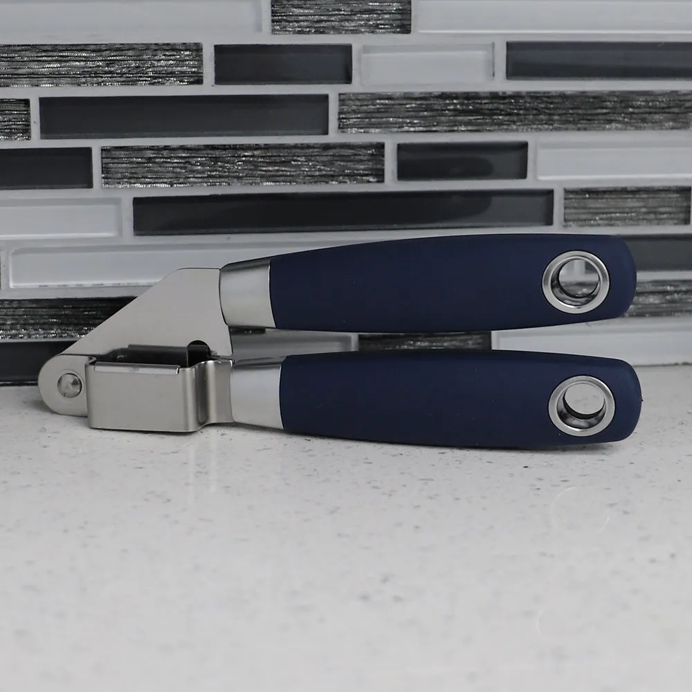 Home Basics Meridian Stainless Steel Garlic Press, Indigo