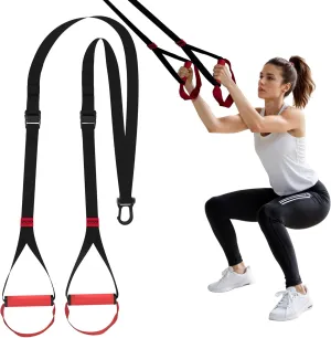 Home Suspension Straps Training Kit, Gym Bodyweight Fitness All in One Workout for Full Body, with Safety Sign, Big Poster&Mess Bag