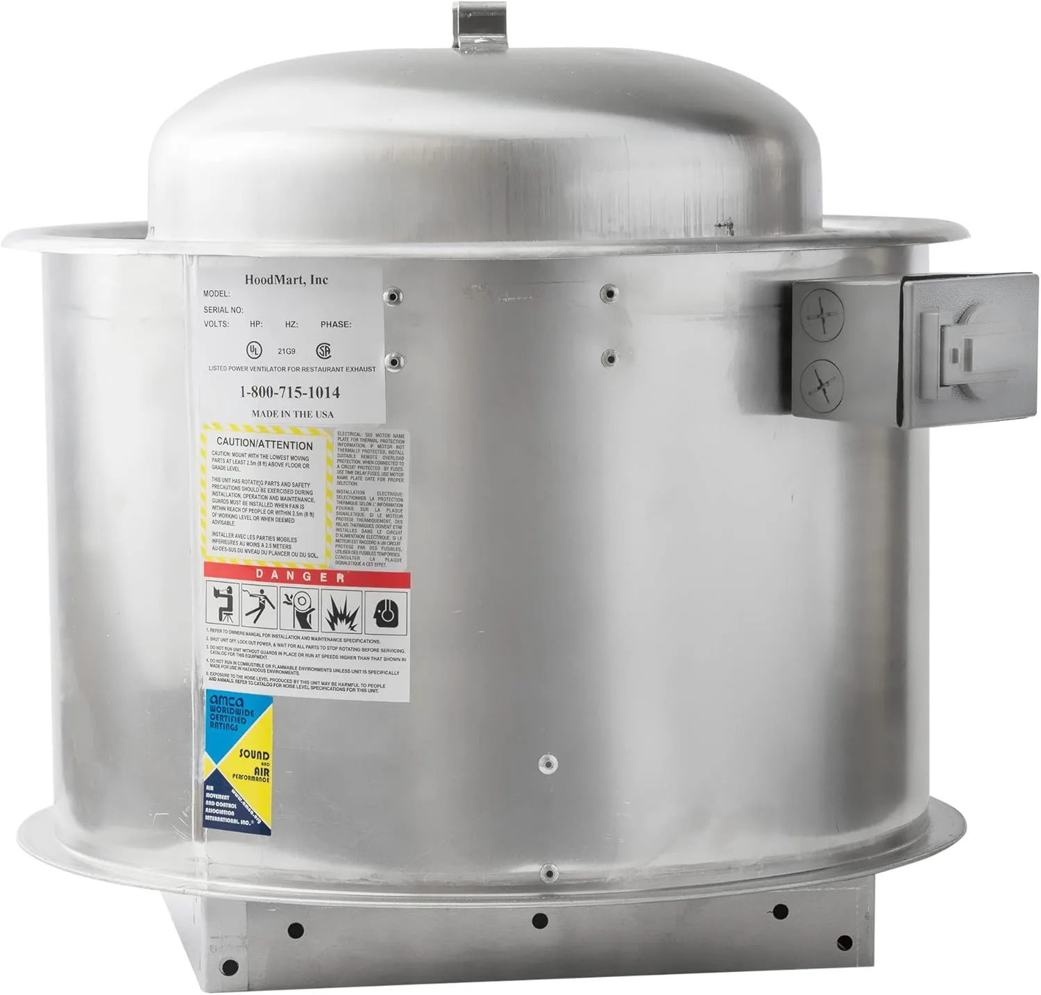 HOODMART 11' Concession Trailer Hood System for Food Truck | Commercial Range Hood with Direct Drive Exhaust Fan | Stainless Steel Kitchen Equipment with Install Kit Included