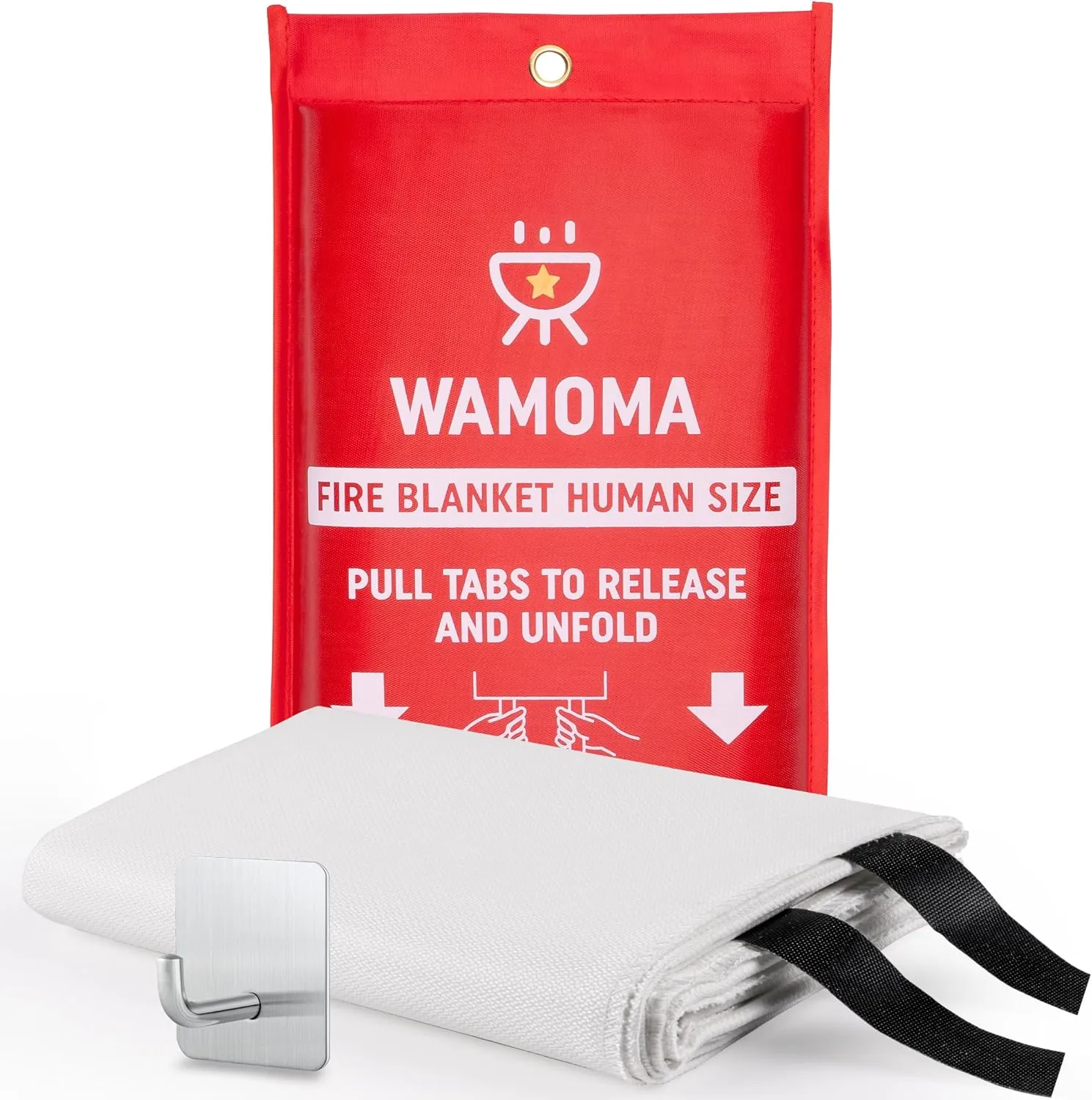 Human Size Fire Blanket - (47" x 71") Extra Large Fire Proof Blanket for Home, RV, Grill, BBQ, Fireplace Emergency Fire Protection, High Heat Resistant Fiberglass Safety Sheet Waterproof
