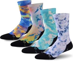 HUSO Hiking Socks Men Women Fashion Novelty Digital Printing Sports Crew Socks 3, 4 Pairs