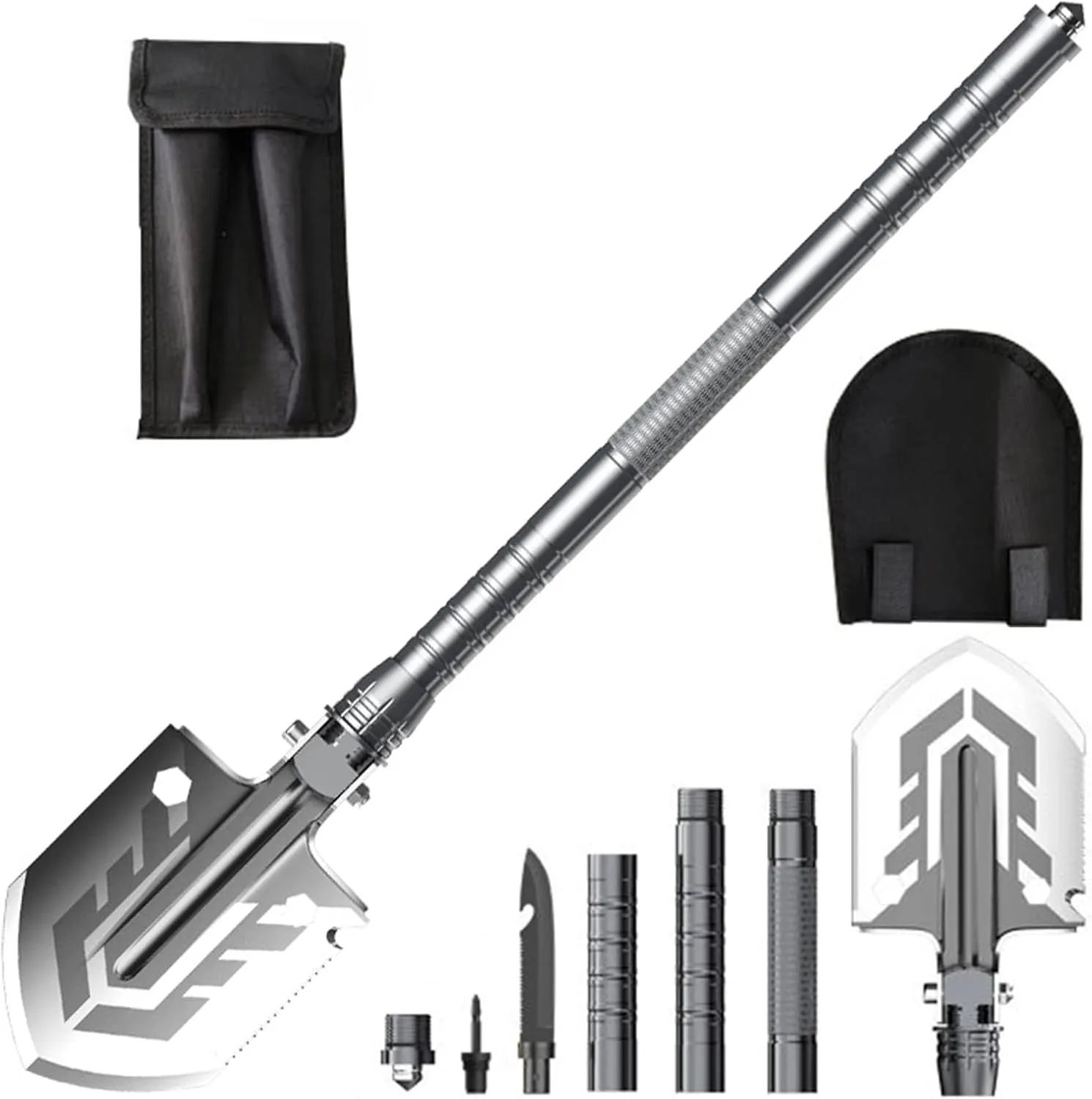 HXBER Folding Camping Shovel Outdoor Multitool Survival Equipment for Hiking Gardening Emergency