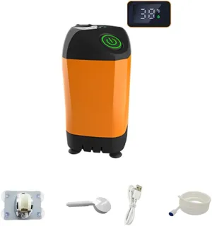 HXBER Outdoor Camping Shower Portable Electric Shower Pump IPX7 Waterproof with Digital Display for Camping Hiking Backpacking Travel Beach Pet Watering, Orange