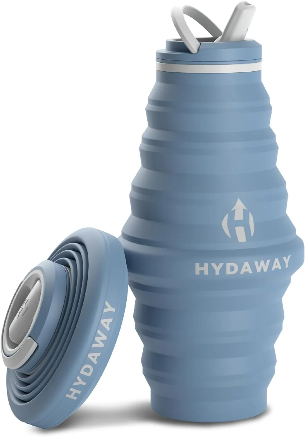 HYDAWAY Collapsible Water Bottle - 25oz I Reusable Water Bottle with Flip Top Lid for Travel, Hiking, Backpacking I Portable & Leakproof, Food-Grade Silicone, BPA Free, Collapses to 1.5”