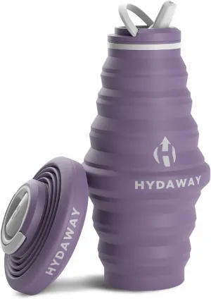 HYDAWAY Collapsible Water Bottle - 25oz I Reusable Water Bottle with Flip Top Lid for Travel, Hiking, Backpacking I Portable & Leakproof, Food-Grade Silicone, BPA Free, Collapses to 1.5”