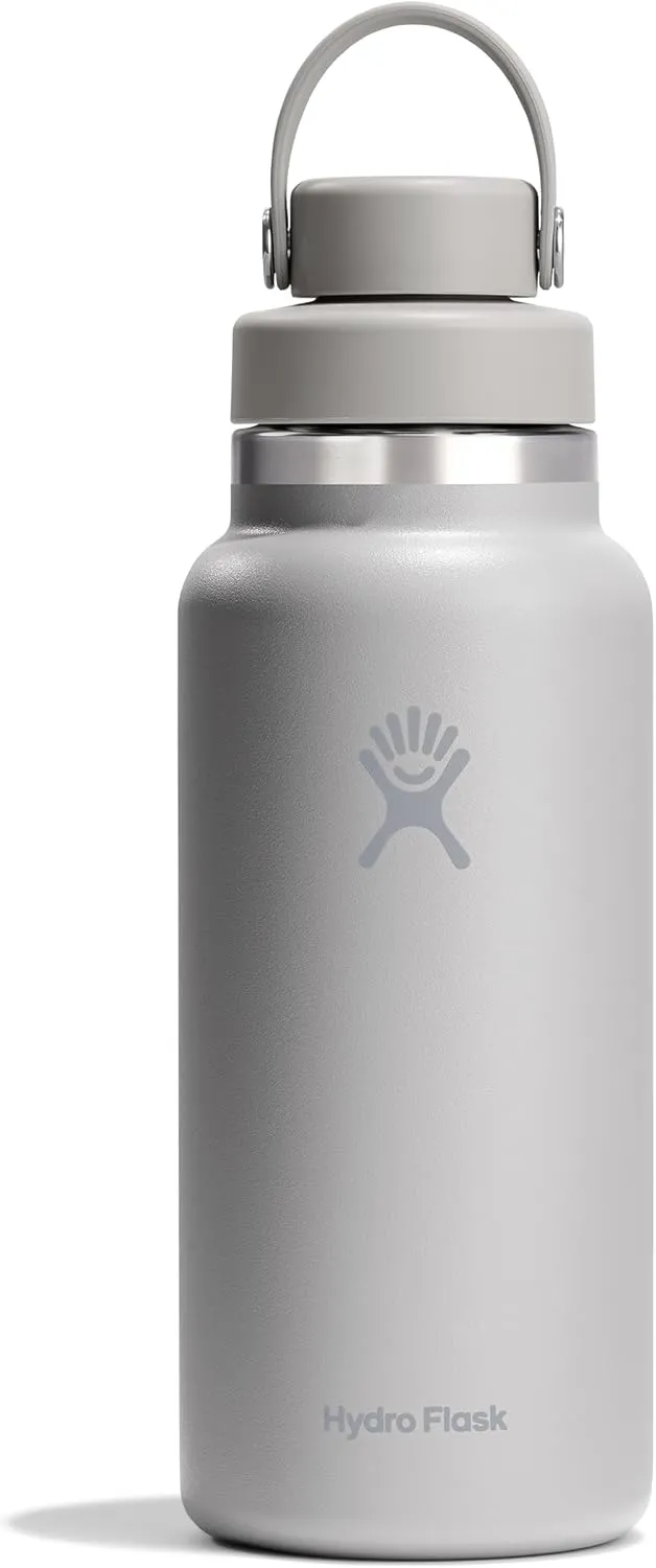 HYDRO FLASK Wide Mouth Chug Cap vacuum insulated stainless steel water bottle with leakproof closeable lid for cold water drinks, sports, travel, car and school