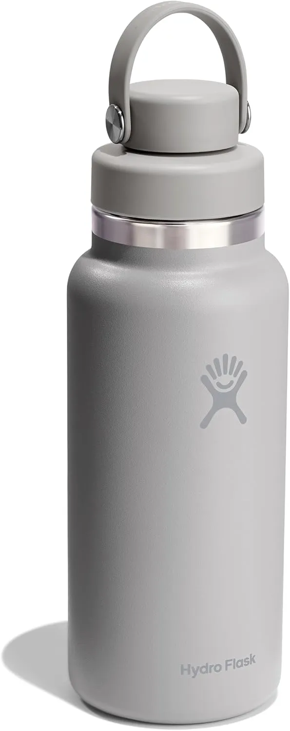 HYDRO FLASK Wide Mouth Chug Cap vacuum insulated stainless steel water bottle with leakproof closeable lid for cold water drinks, sports, travel, car and school