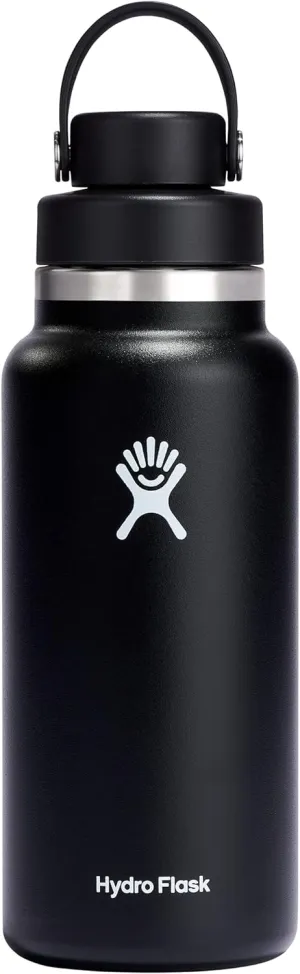 HYDRO FLASK Wide Mouth Chug Cap vacuum insulated stainless steel water bottle with leakproof closeable lid for cold water drinks, sports, travel, car and school