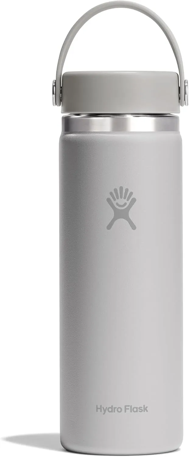 Hydro Flask Wide Mouth vacuum insulated stainless steel water bottle with leakproof closeable lid for cold water drinks, sports, travel, car and school